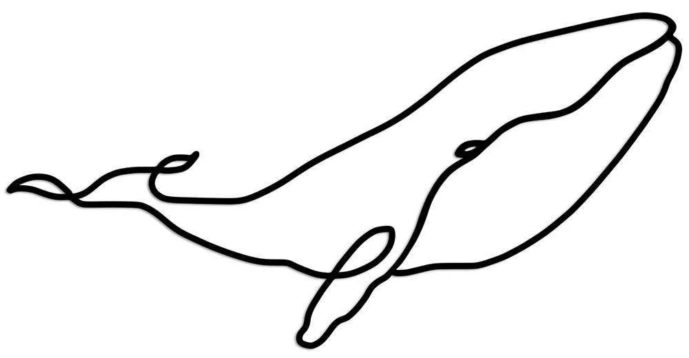 Διακοσμητικό Τοίχου Whale 891TNL3245 70x34cm Black Wallity Μέταλλο