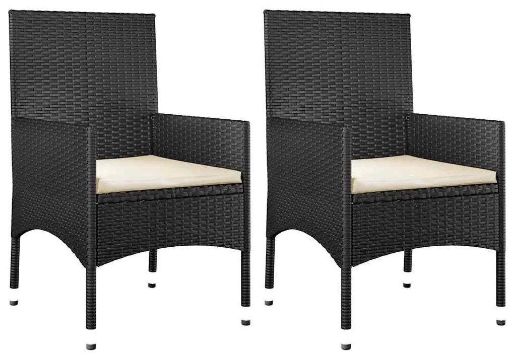 vidaXL Σαλόνι Κήπου Σετ 4 Τεμαχίων Μαύρο Συνθετικό Ρατάν με Μαξιλάρια