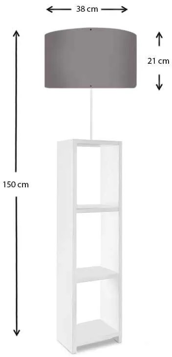 Φωτιστικό δαπέδου Loyd Megapap υφασμάτινο/Pvc/MDF χρώμα λευκό 38x38x150εκ.