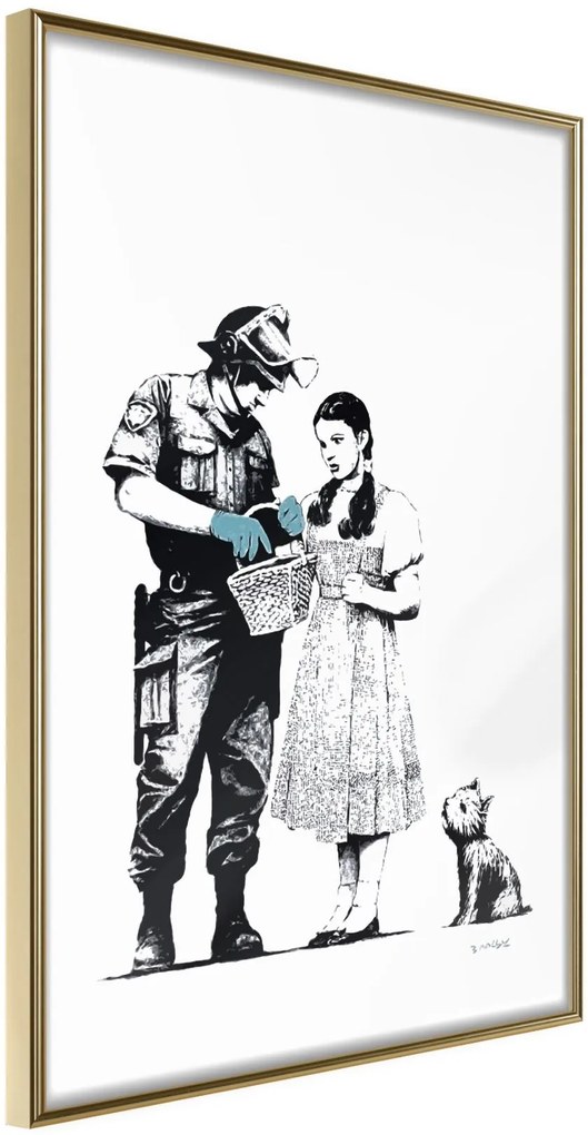 Αφίσα - Banksy: Stop and Search  - 30x45 - Χρυσό - Χωρίς πασπαρτού