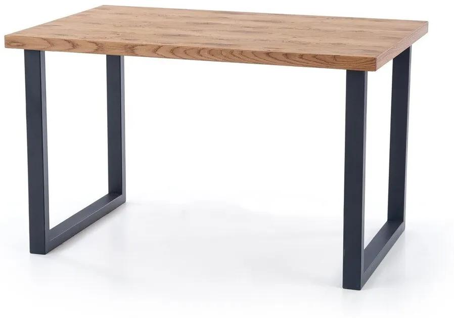 Τραπέζι Houston 725, Μαύρο, Ελαφριά δρυς, 76x80x126cm, 59 kg, Επιμήκυνση, Πλαστικοποιημένη μοριοσανίδα, Μέταλλο | Epipla1.gr