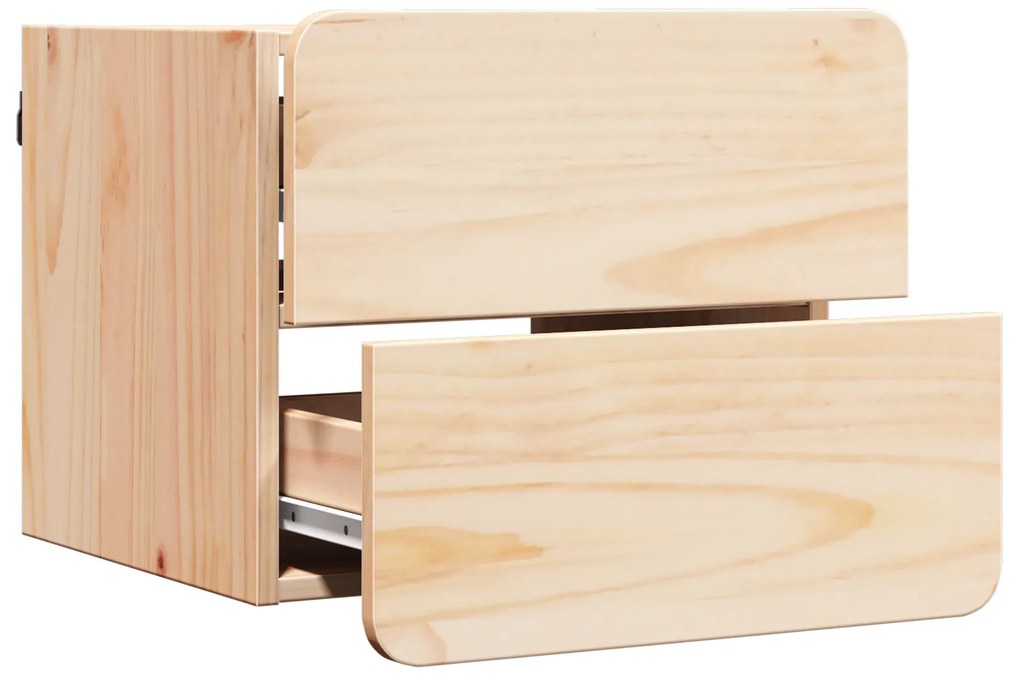vidaXL Κομοδίνο 2 pcs Καφέ 39 x 34 x 33 εκ. Μασίφ ξύλο πεύκου