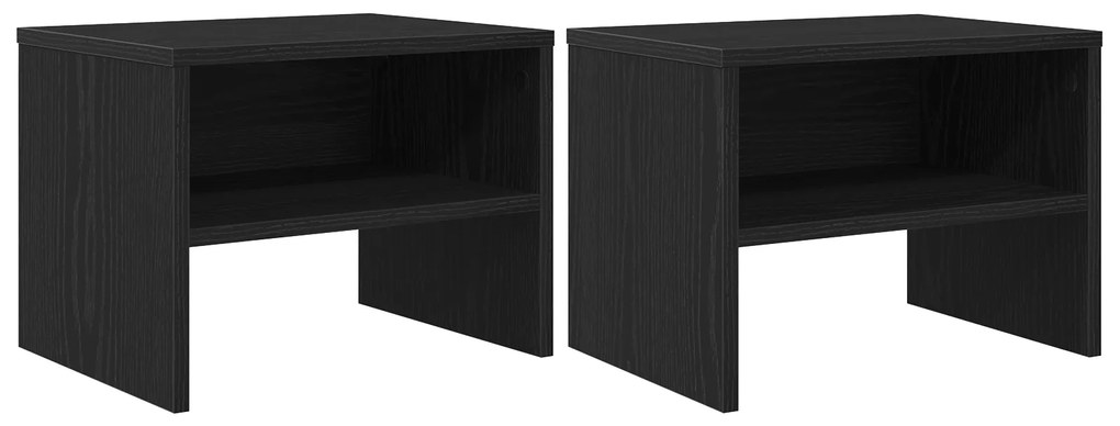 vidaXL Κομοδίνο 2 pcs Μαύρη δρυς 40 x 30 x 30 εκ Επεξεργασμένο ξύλο