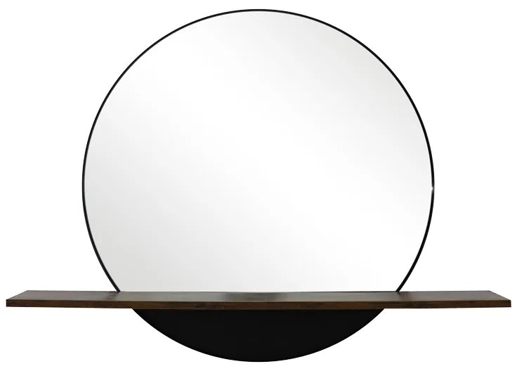 Καθρέπτης με ράφι Salmin pakoworld μέταλλο σε μαύρη απόχρωση 80x10x60εκ