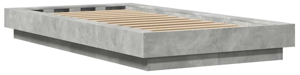vidaXL Πλαίσιο Κρεβατιού Γκρι Σκυροδέματος 100x200 εκ. Επεξεργ. Ξύλο
