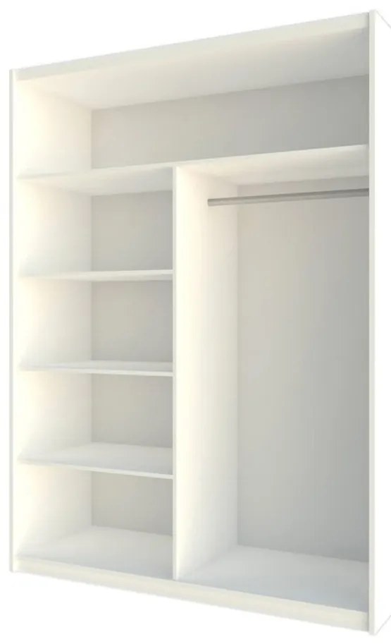Ντουλάπα Honolulu 118, Άσπρο, 215x160x61cm, Πόρτες ντουλάπας: Ολίσθηση