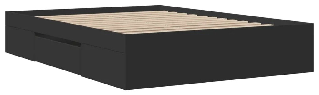 vidaXL Πλαίσιο Κρεβατιού Μαύρο 120x190 εκ. από Επεξεργασμένο Ξύλο