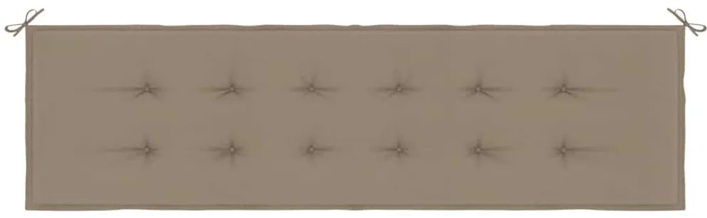 vidaXL Μαξιλάρι Πάγκου Κήπου Taupe 180x50x3 εκ. Ύφασμα Oxford