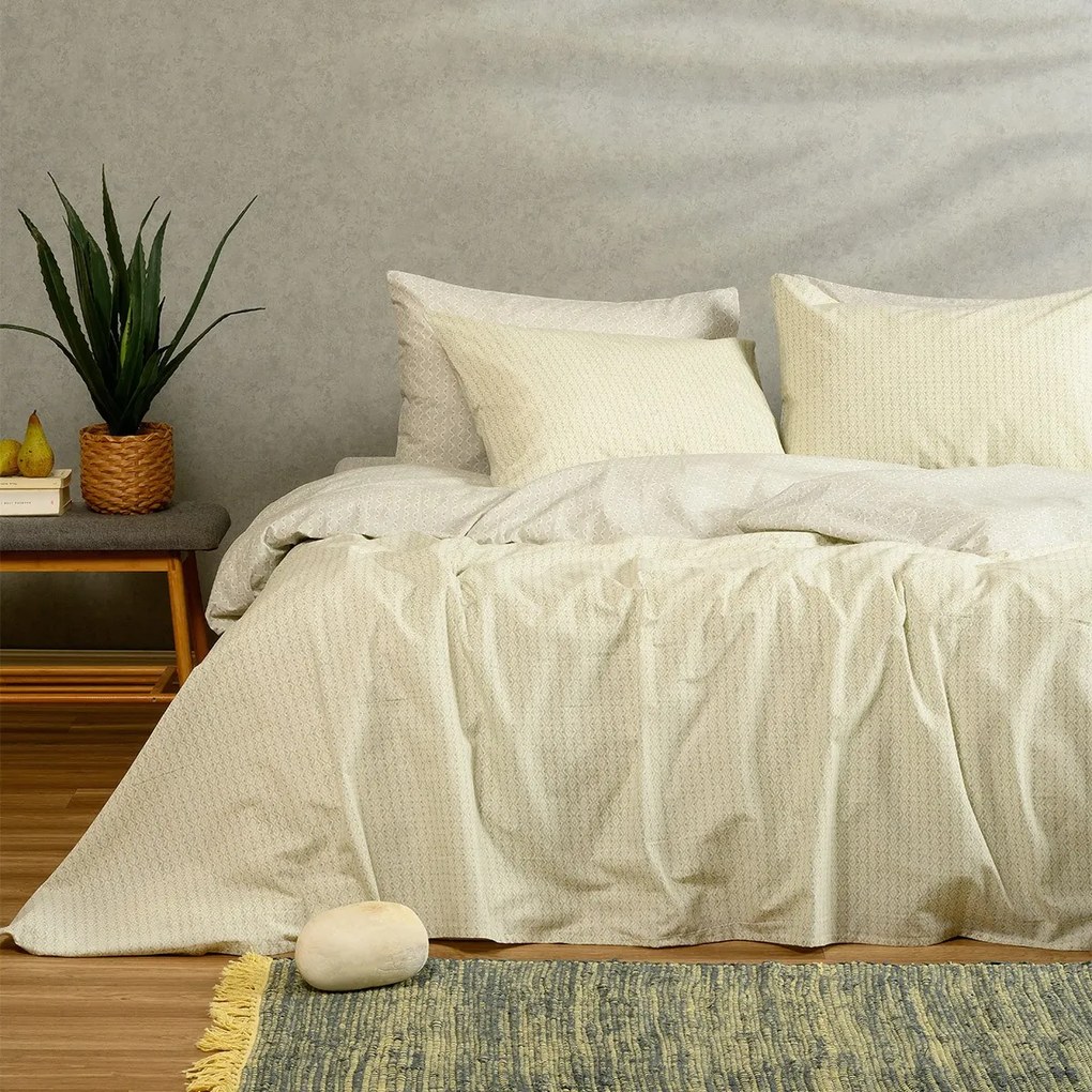 Σετ Σεντόνια Polycotton Μονά Με Λάστιχο 100x200+32εκ. Layla Pastel Aqua Casual Line Melinen 20004676