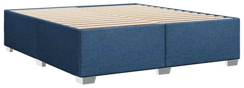 Κρεβάτι Boxspring με Στρώμα Μπλε 180x200 εκ. Υφασμάτινο - Μπλε