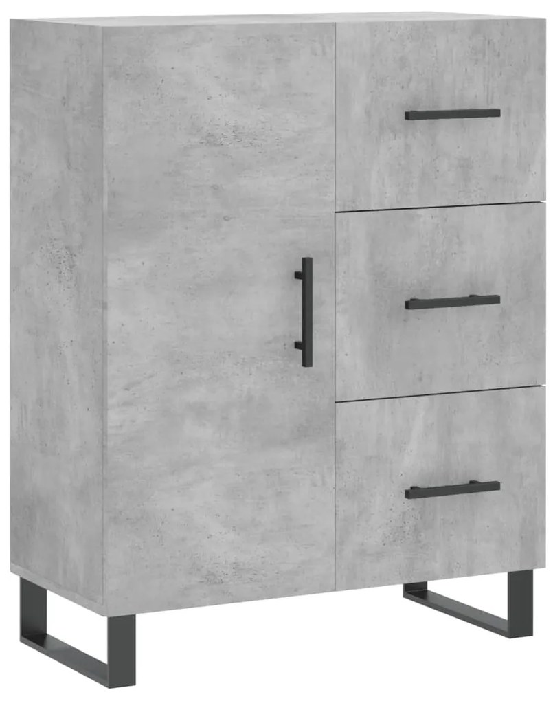vidaXL Ντουλάπι Γκρι Σκυροδέματος 69,5x34x180 εκ. Επεξεργασμένο Ξύλο