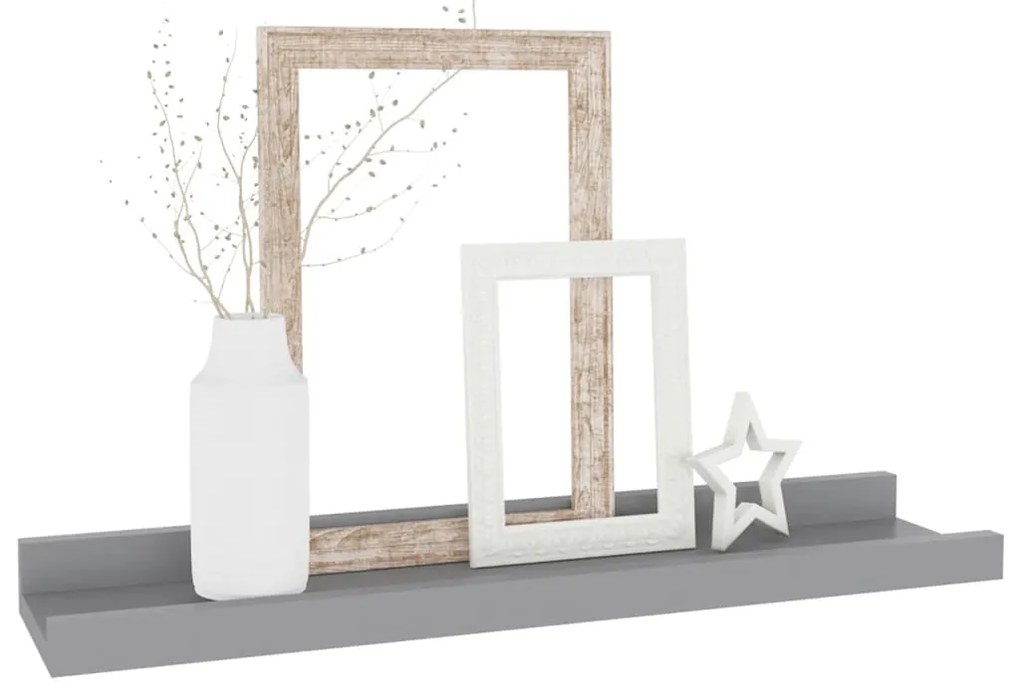 vidaXL Ράφια Τοίχου 4 τεμ. Γκρι 40 x 9 x 3 εκ.