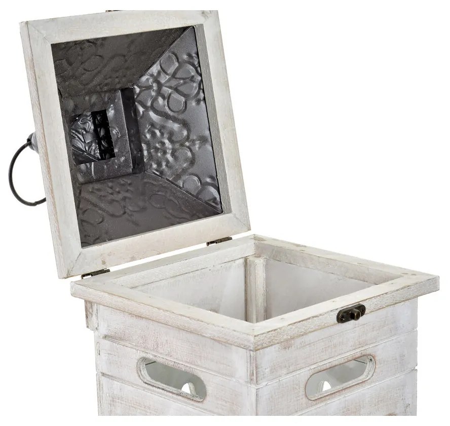 Σετ φαναριών Home ESPRIT Λευκό Κρυστάλλινο Έλατο Χωρίς Δακτύλιο Άραβας 26 x 26 x 66 cm (2 Τεμάχια)