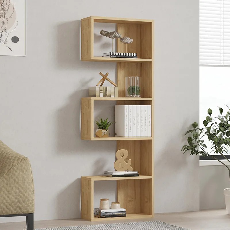 Βιβλιοθήκη Cascade pakoworld σε oak απόχρωση 51.8x22x150εκ (1 τεμάχια)