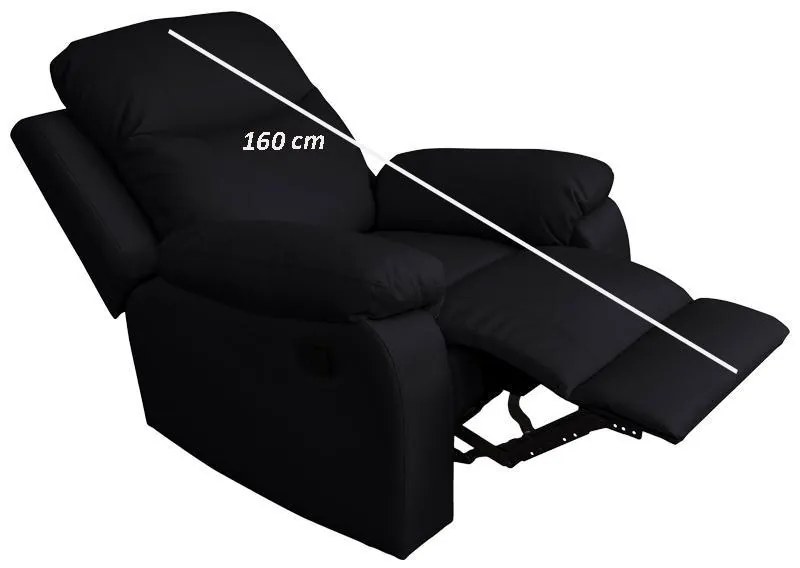 Πολυθρόνα Relax Chicago 1114 Fylliana Μαύρο Τεχνόδερμα 97x90x100 εκ. 97x90x100 εκ.
