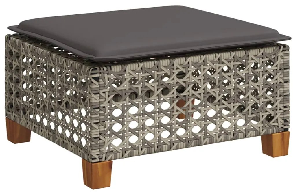 vidaXL Σετ Σαλονιού Κήπου 7 τεμ. Γκρι Συνθετικό Ρατάν με Μαξιλάρια