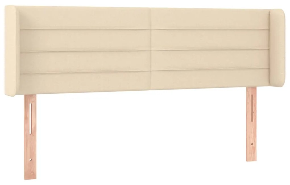 vidaXL Κεφαλάρι Κρεβατιού LED Κρεμ 147x16x78/88 εκ. Υφασμάτινο