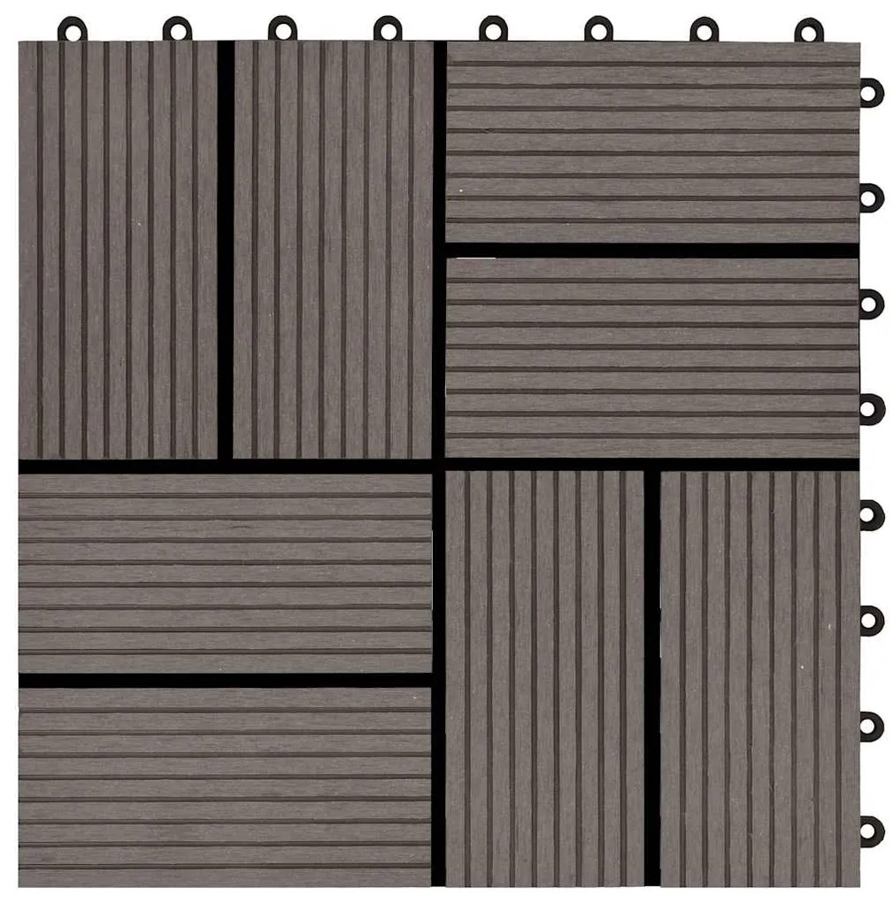 vidaXL Πλακάκια Deck 11 τεμ. Σκούρο Καφέ 30 x 30 εκ. 1 μ² από WPC