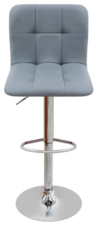 Σκαμπό μπαρ Carmelo Megapap με ρυθμιζόμενο ύψος PU γκρι - βάση χρωμίου 45x42x90/113εκ.