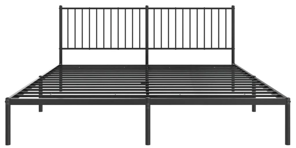 vidaXL Πλαίσιο Κρεβατιού με Κεφαλάρι Μαύρο 180 x 200 εκ. Μεταλλικό