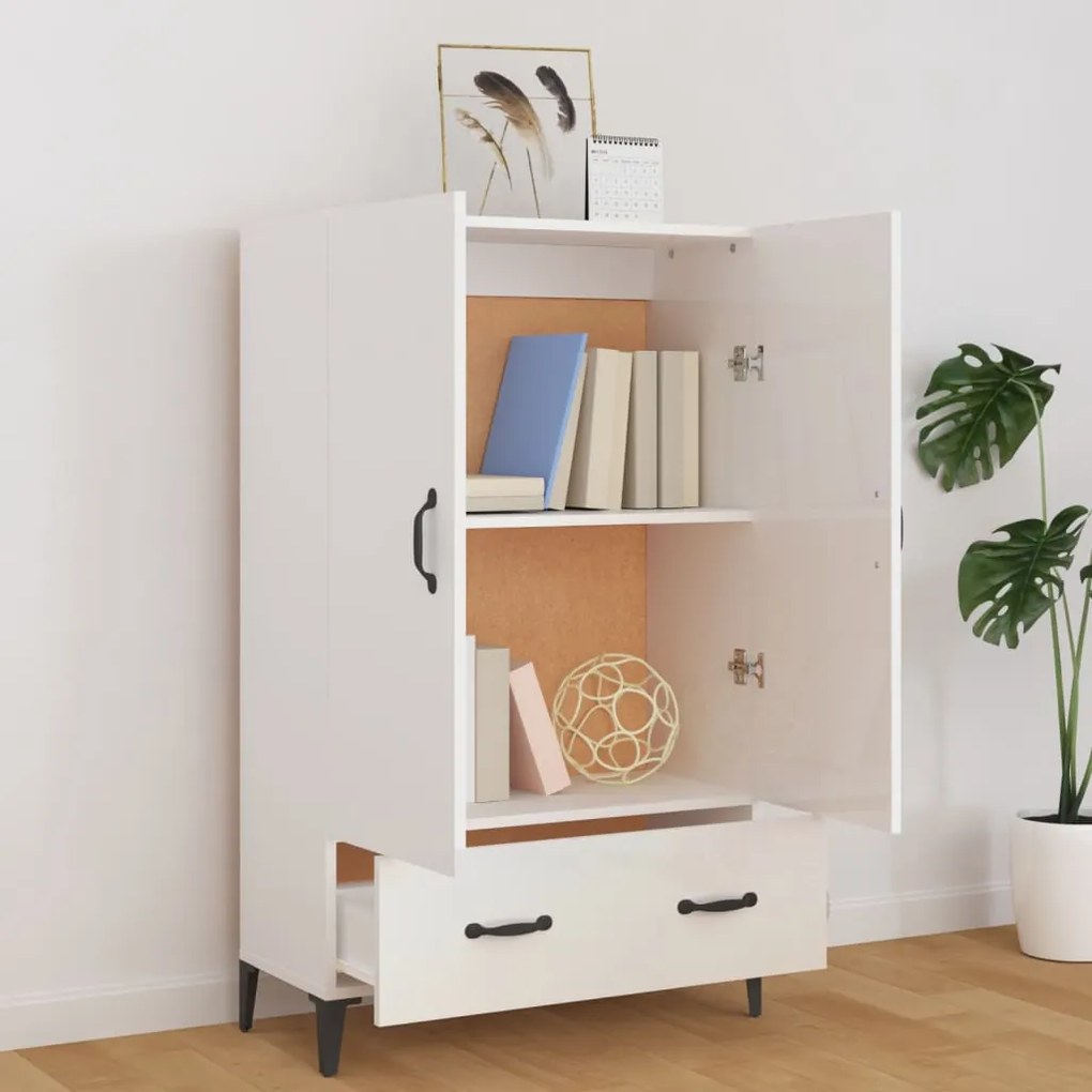 vidaXL Ντουλάπα Γυαλιστερό Λευκό 70x31x115 εκ. από Επεξεργασμένο Ξύλο