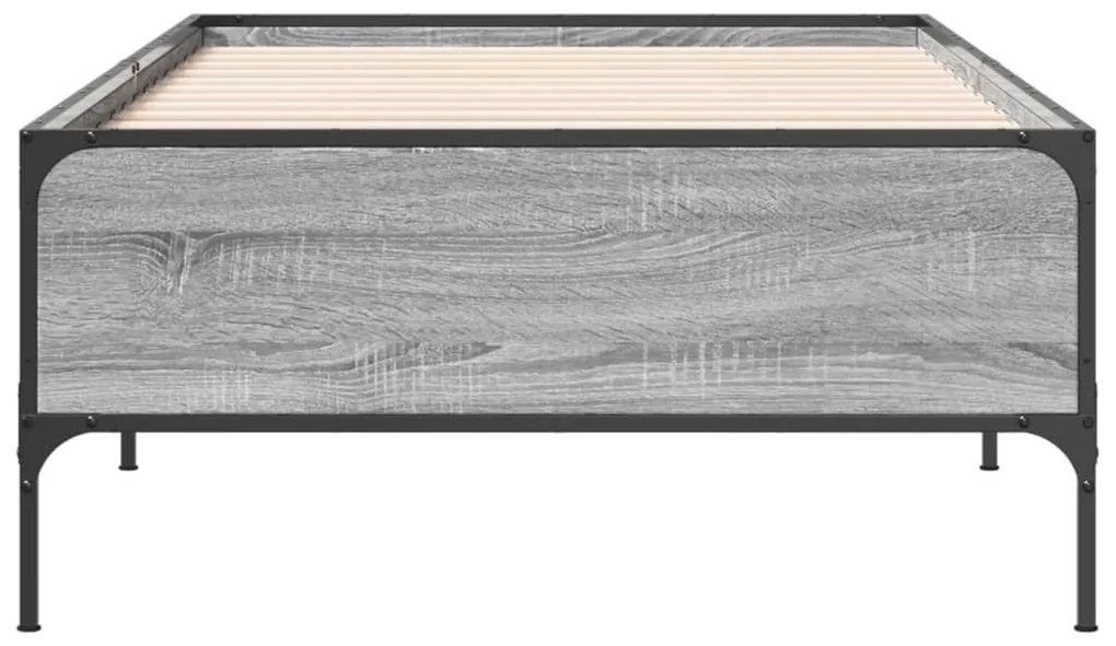 Πλαίσιο Κρεβατιού Γκρι Sonoma 90x200 εκ. Επεξ. Ξύλο &amp; Μέταλλο - Γκρι