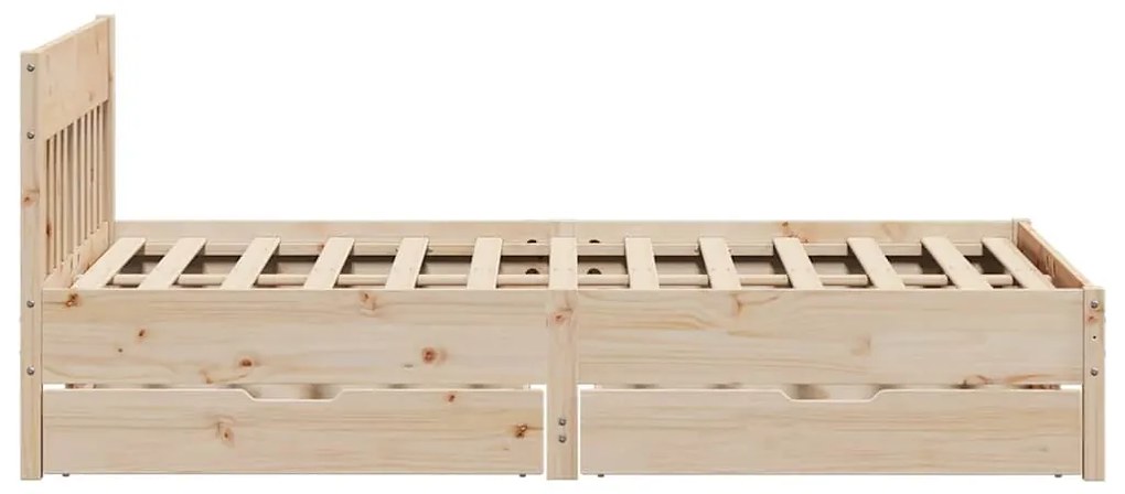 vidaXL Σκελετός Κρεβατιού Χωρίς Στρώμα 140x200 εκ Μασίφ Ξύλο Πεύκου