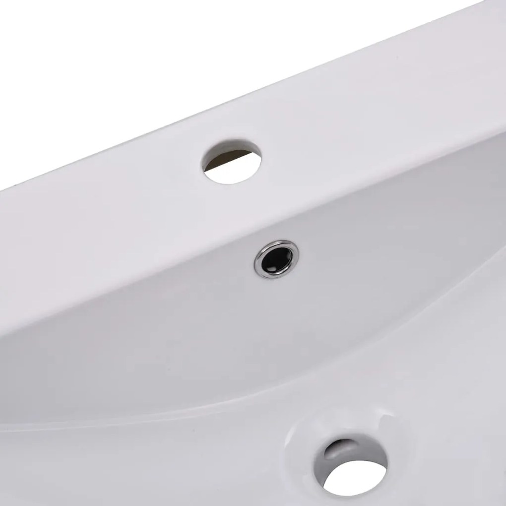 vidaXL Νιπτήρας Ένθετος Λευκός 101 x 39,5 x 18,5 εκ. Κεραμικός