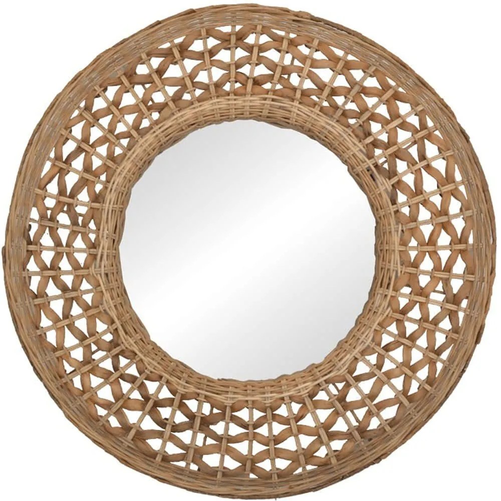 Καθρέπτης Τοίχου Mazun 337-000039 Φ60cm Natural Inart Ξύλο