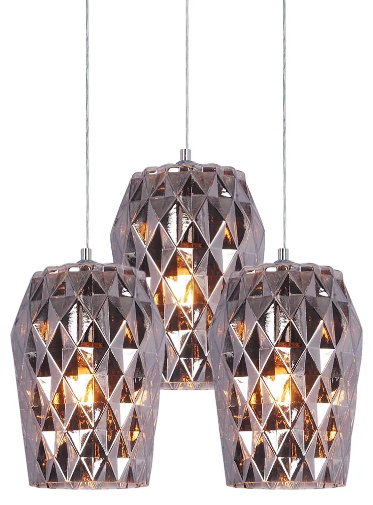 Φωτιστικό Οροφής Τρίφωτο Homelighting Luca 77-3722 Smoked Grey