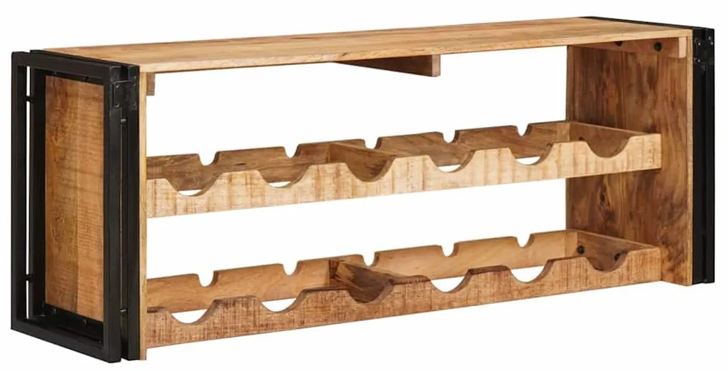 vidaXL Ράφι Κρασιού Καφέ 100 x 45 x 33 εκ Σταθερό Χοντρό Ξύλο Μάνγκο