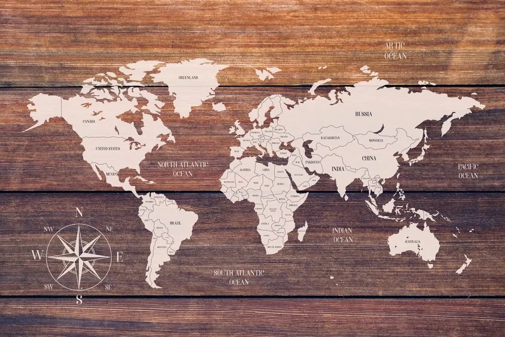 Εικόνα ενός αξιοπρεπούς χάρτη από φελλό με ξύλινο φόντο - 90x60  smiley