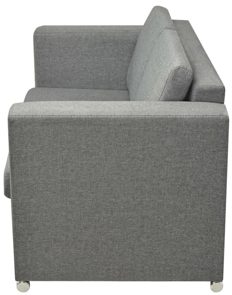 vidaXL Σετ Καναπέδων Δύο Τεμαχίων Ανοιχτό Γκρι Υφασμάτινο