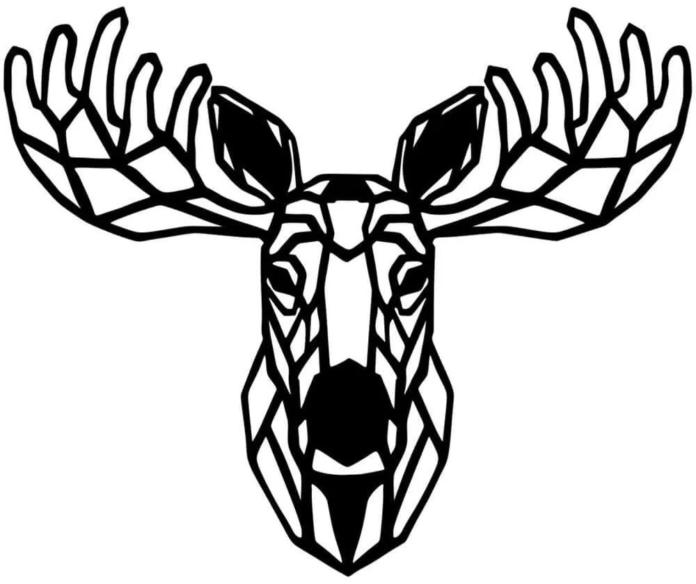 Διακοσμητικό Τοίχου Moose 891TNL3136 70x54cm Black Wallity Μέταλλο