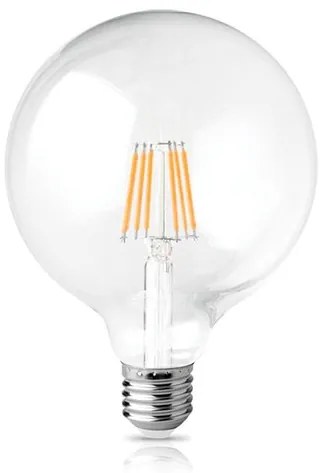 Λάμπα Ε27 G125 LED 12W Διάφανο Filament 2800Κ 44-05392 Φos_Me 44-05392