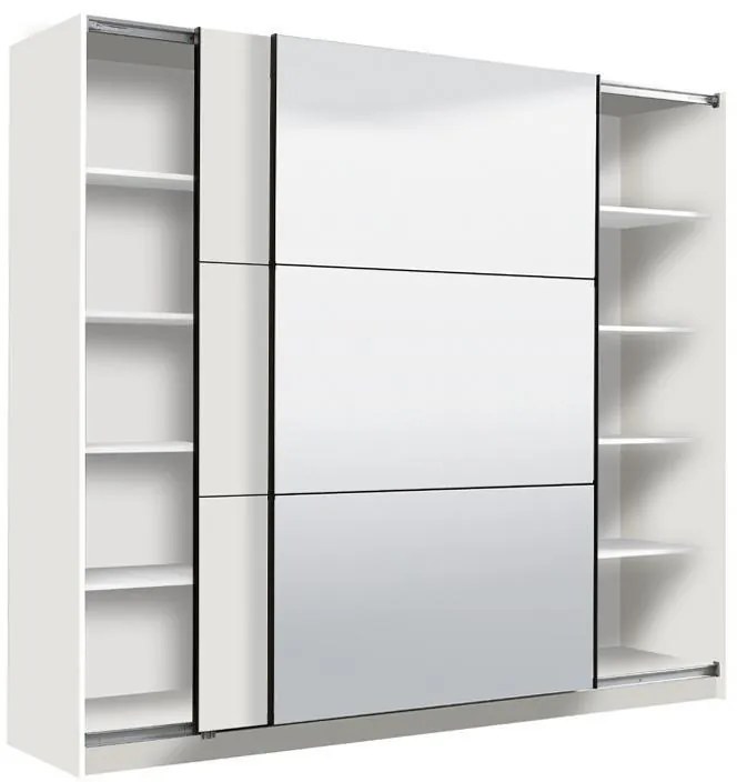 Ντουλάπα Sierra με Καθρέφτη 220 Λευκό 217x62.5x210 εκ. 217x62.5x210 εκ.