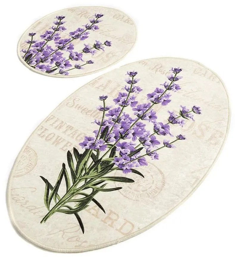 Πατάκια Μπάνιου Lavender Djt (Σετ 2τμχ) Multi L'essentiel Maison 60x100cm Πολυέστερ