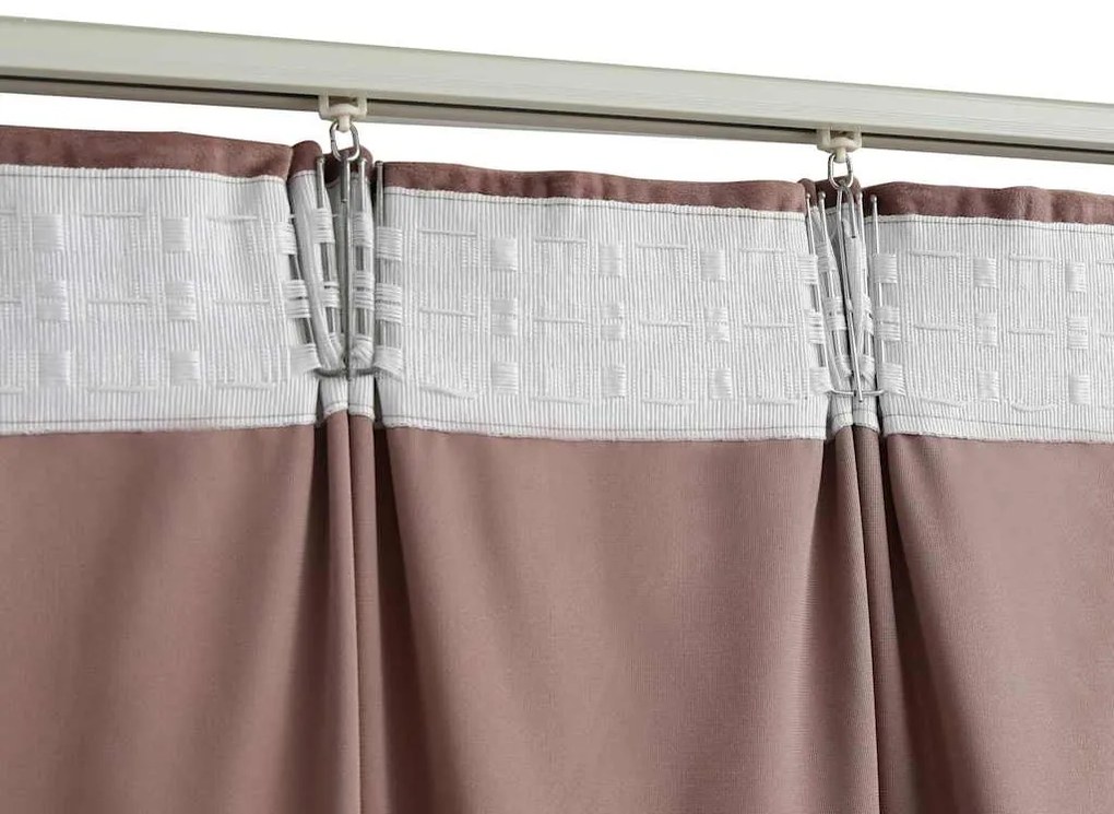 vidaXL Κουρτίνες Συσκότ. Γάντζοι 2 τεμ. Ροζ Αντικέ 140x225 εκ. Βελούδο