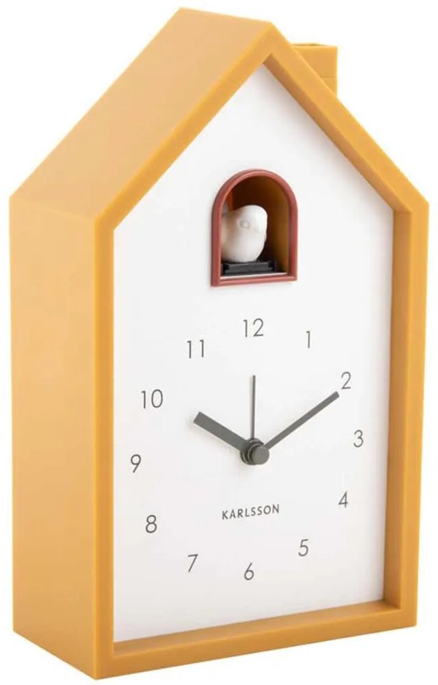 Ρολόι Επιτραπέζιο - Ξυπνητήρι Modern Cuckoo KA6015YE 12x6x20cm Ochre Yellow Karlsson ABS
