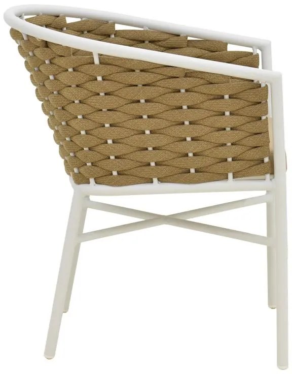 Καρέκλα - Πολυθρόνα Noevo αλουμινίου-pp στοιβαζόμενη με λευκό σκελετό και μαξιλάρι 57x62x77 εκ. 57x62x76 εκ.