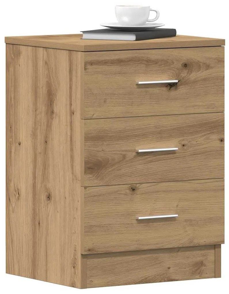 Κομοδίνα 2 τεμ. τεχνίτης Δρυς 38x35x55 εκ. από Επεξεργ Ξύλο