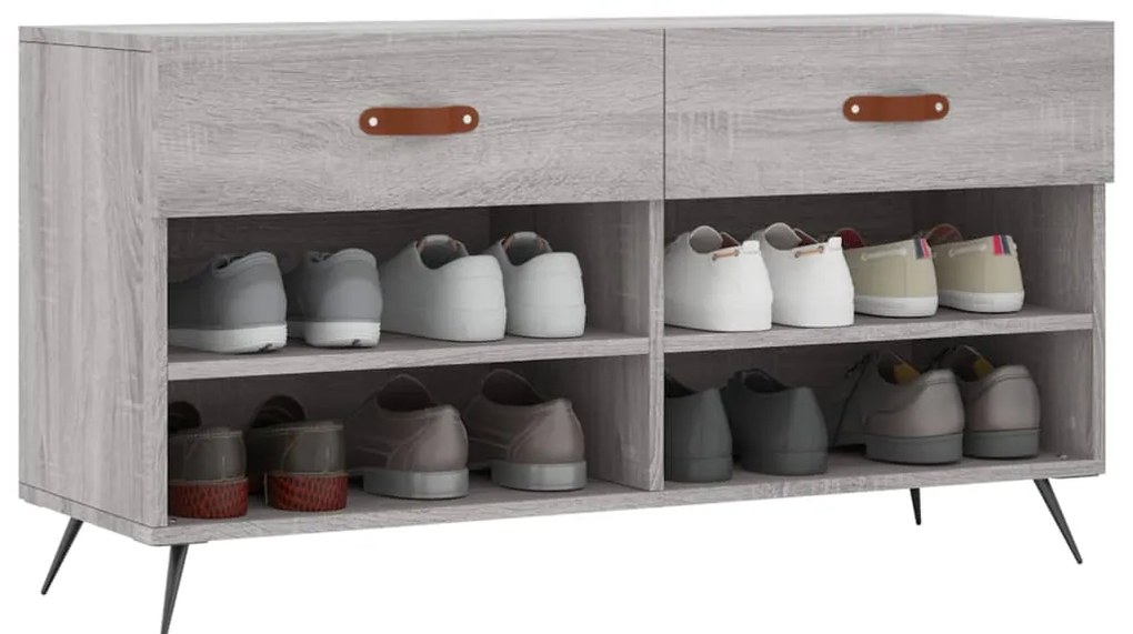 vidaXL Παπουτσοθήκη Γκρι Sonoma 102x35x55 εκ. από Επεξεργασμένο Ξύλο