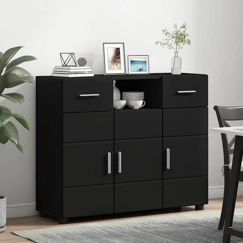 vidaXL Πλαϊνό γραφείο Μαύρο 88.5 x 30.5 x 73 εκ Επεξεργασμένο ξύλο