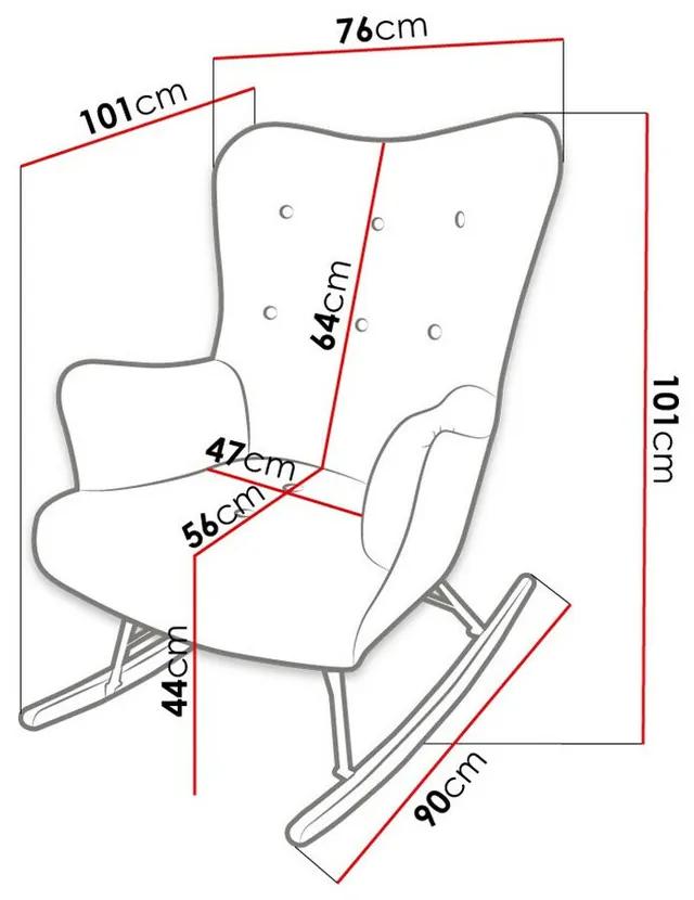 Κουνιστή καρέκλα Clovis 105, 101x76x101cm, 17 kg, Ταπισερί, Φυσικό ξύλο καπλαμά, Μεταλλικά, Ξύλινα, Ξύλο: Οξιά | Epipla1.gr