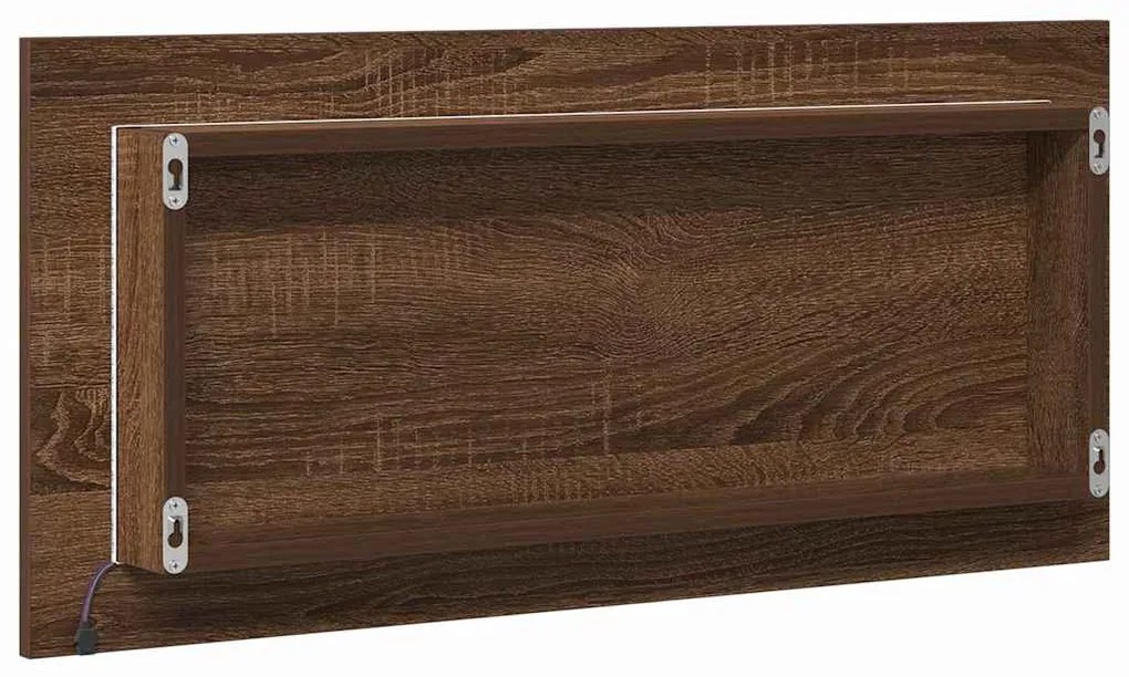 vidaXL Καθρέφτης Μπάνιου Καφέ δρυς 80 x 8.5 x 37 εκ Επεξεργασμένο ξύλο