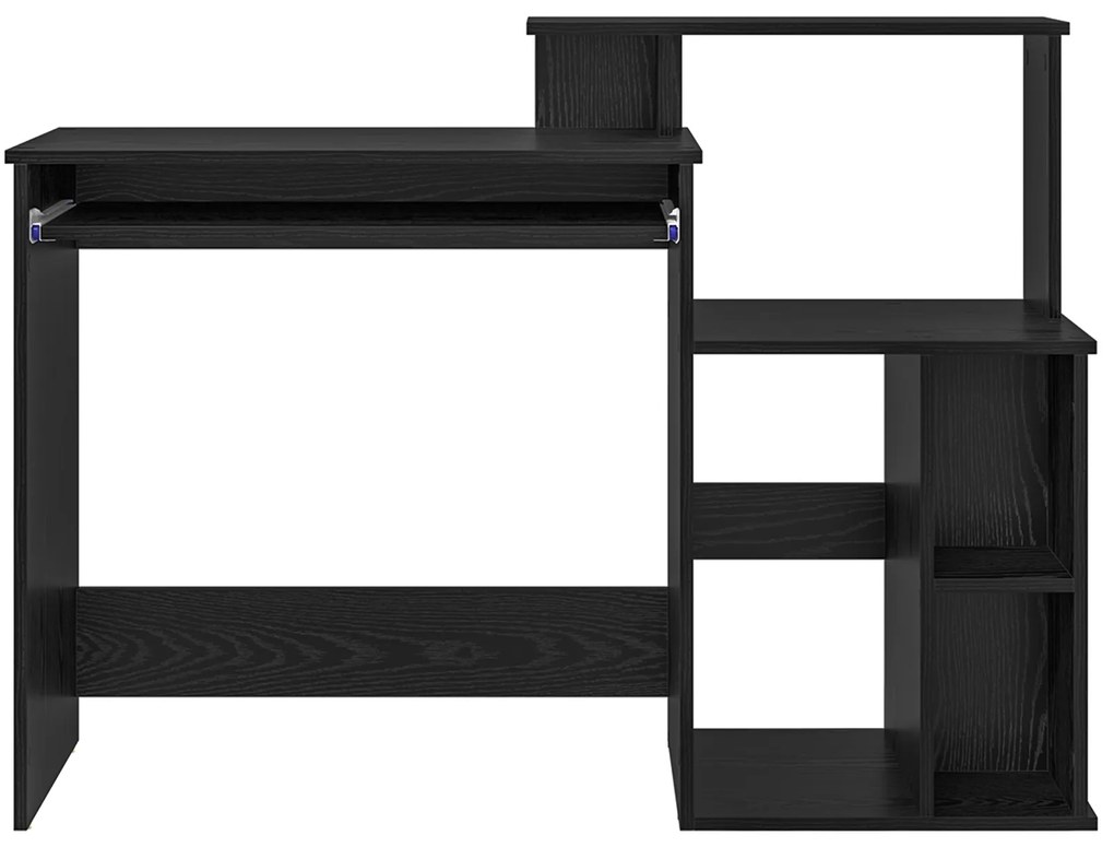 vidaXL Γραφείο με αποθήκευση Μαύρη δρυός 120.5x44x88.5 εκ Επεξεργασμένο ξύλο