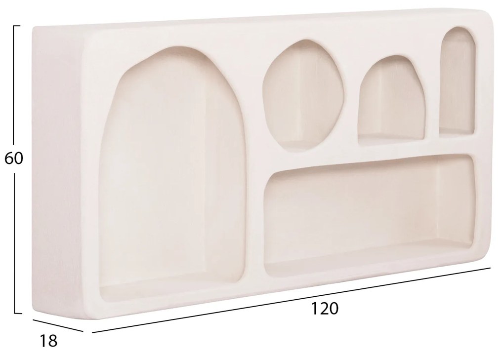 Ράφι Τοίχου Σειρά Santorini MDF Σε Υπολευκό 120x18x60Yεκ