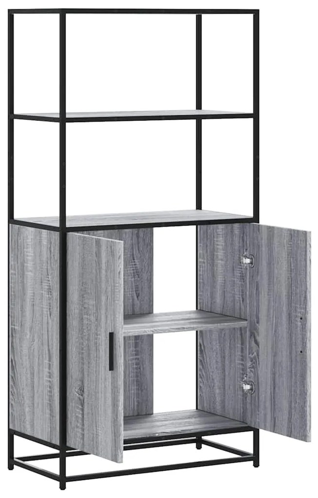 Highboard Grey Sonoma Κατασκευασμένο ξύλο και μέταλλο - Γκρι