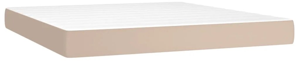 vidaXL Κρεβάτι Boxspring με Στρώμα Καπουτσίνο 180x200 εκ. Συνθ. Δέρμα