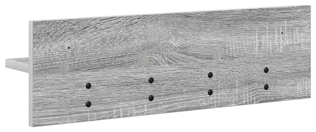 vidaXL Τοίχου Κρεμάστρα με ράφι Γκρι sonoma 60 x 10.5 x 18 εκ
